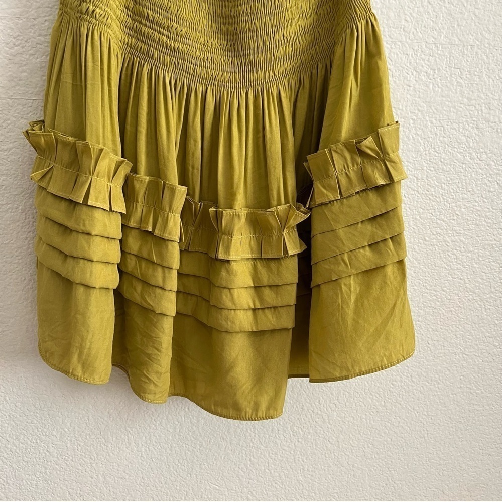 NWT Mustard Seed Citron Pleated One Shoulder Dress S - Picture 3 of 9